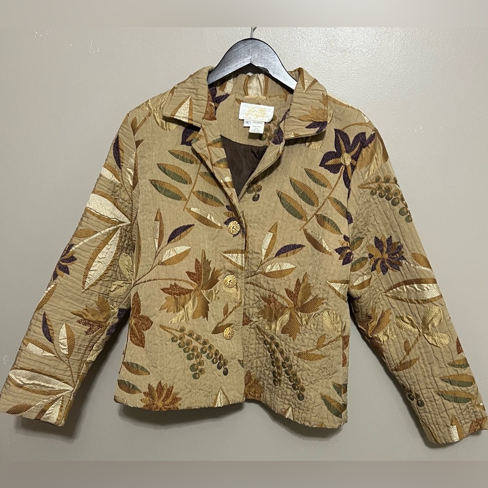 Lilly of California brocade jacquard jacket Size Large